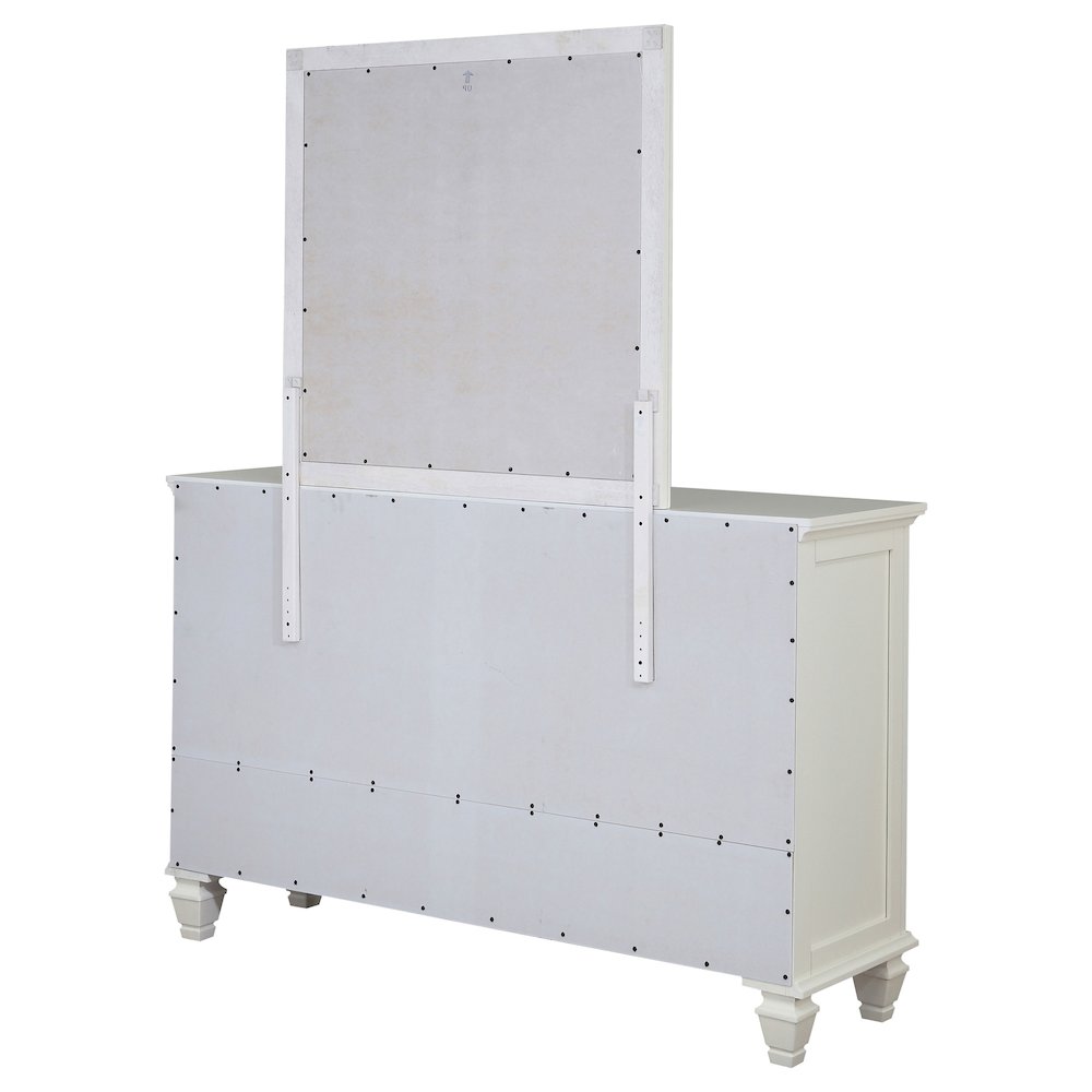 Sandy Beach 11-drawer Dresser with Mirror Cream White. Picture 8