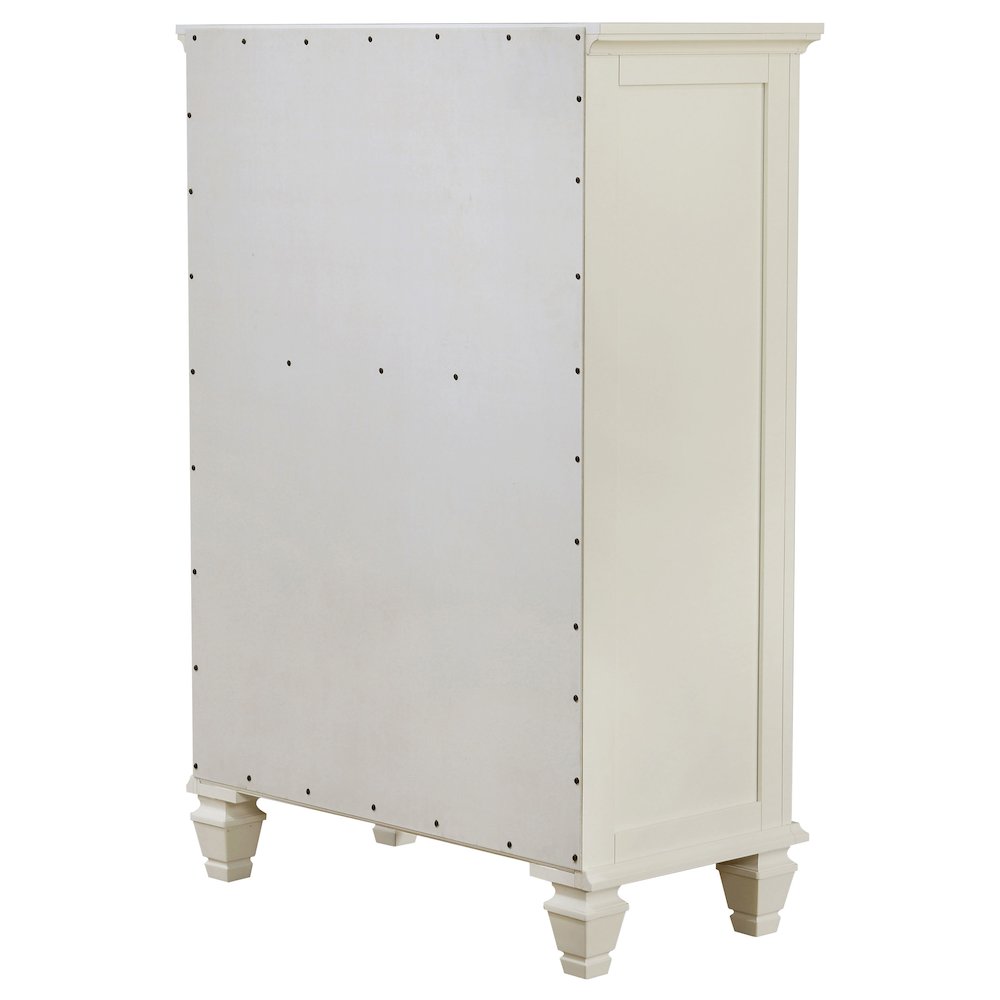 Sandy Beach 5-drawer Bedroom Chest Cream White. Picture 8