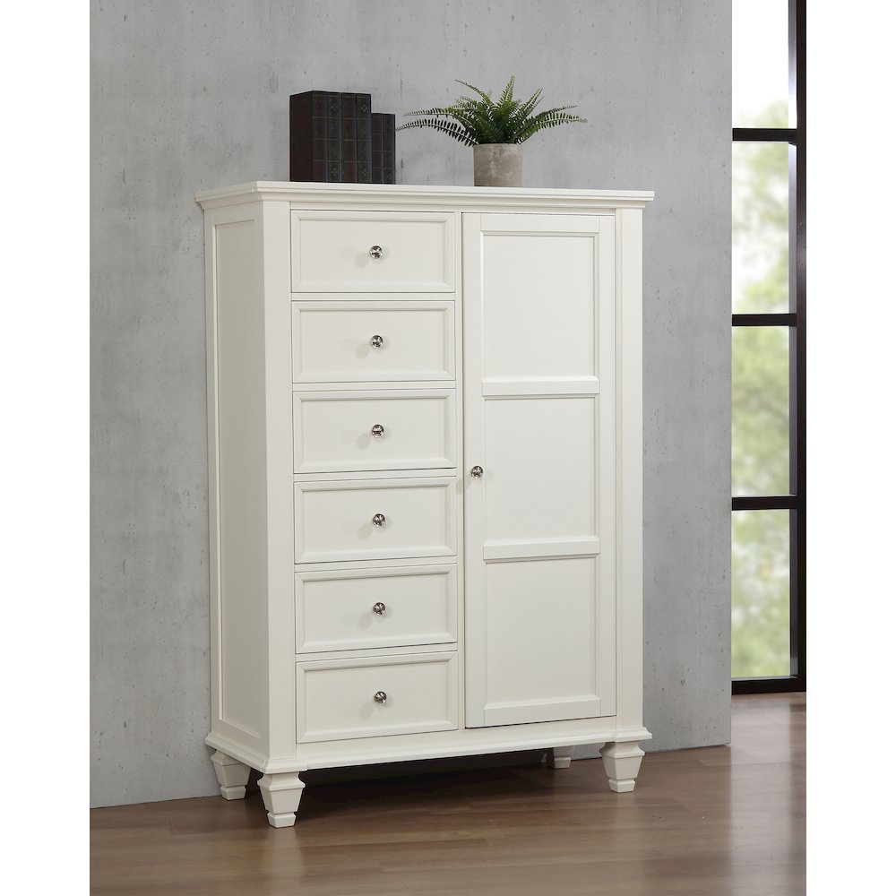 Sandy Beach 8-drawer Door Chest Cream White. Picture 9