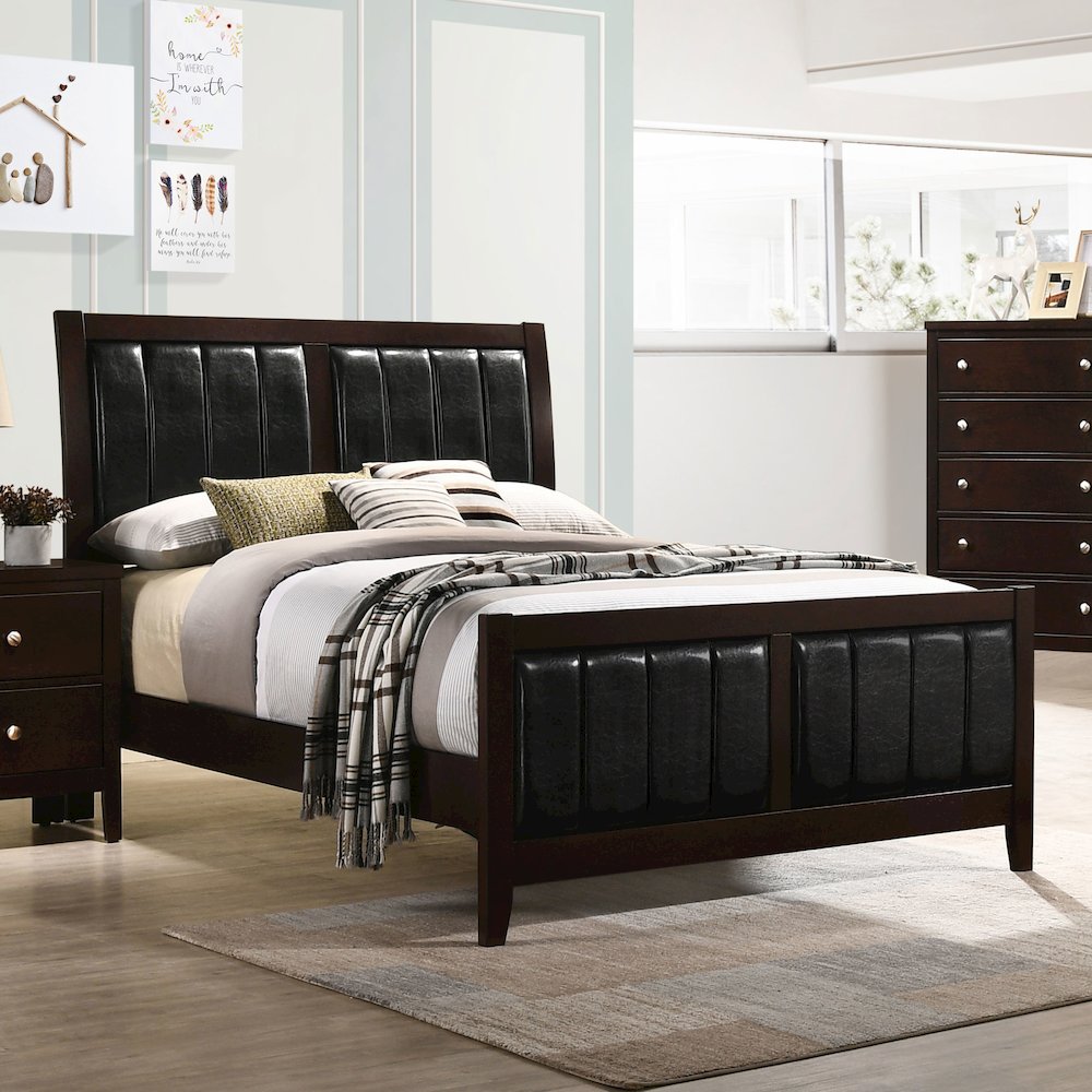 Carlton Wood Full Panel Bed Cappuccino. Picture 5