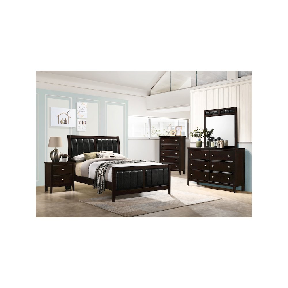 Carlton Wood Full Panel Bed Cappuccino. Picture 7