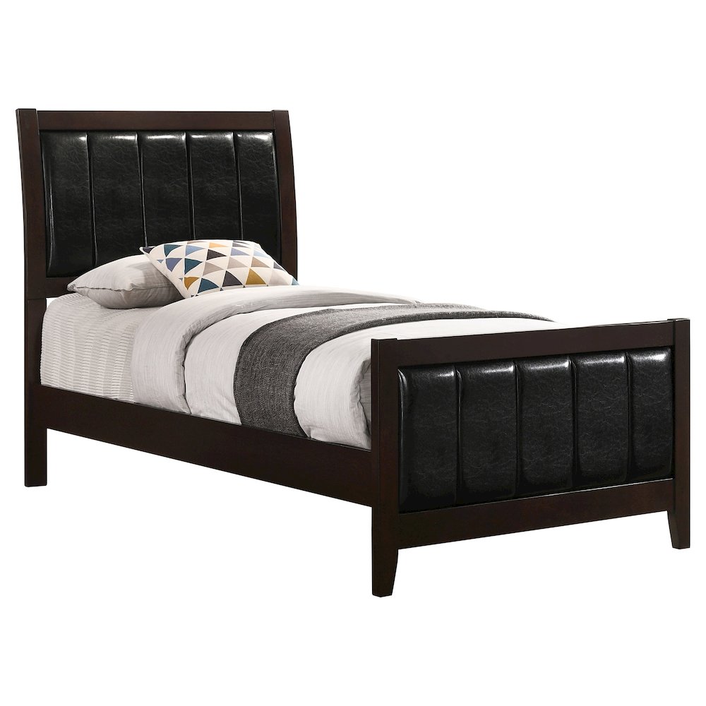 Carlton Wood Twin Panel Bed Cappuccino. Picture 3