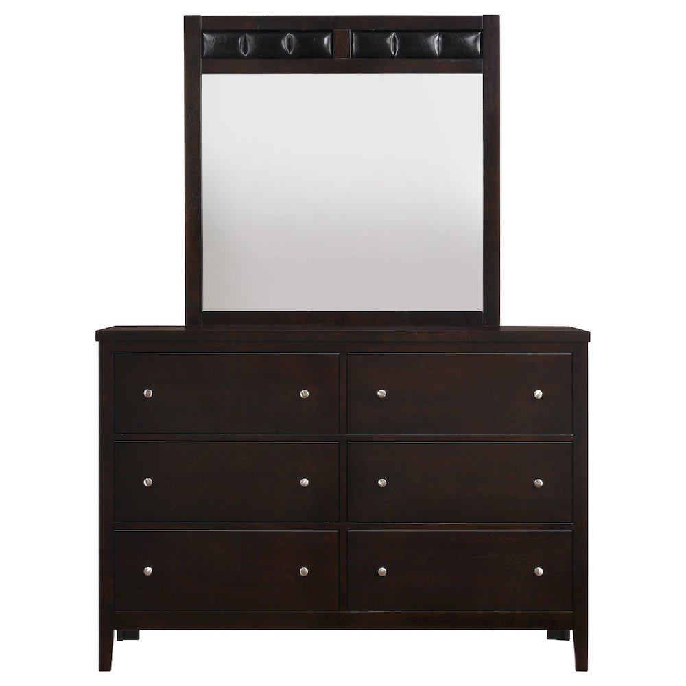 Carlton 6-drawer Dresser with Mirror Cappuccino. Picture 3