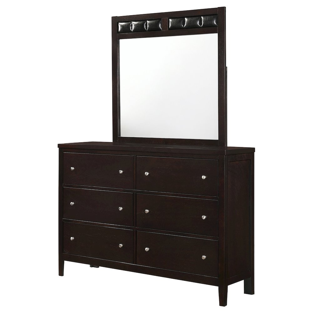 Carlton 6-drawer Dresser with Mirror Cappuccino. Picture 4