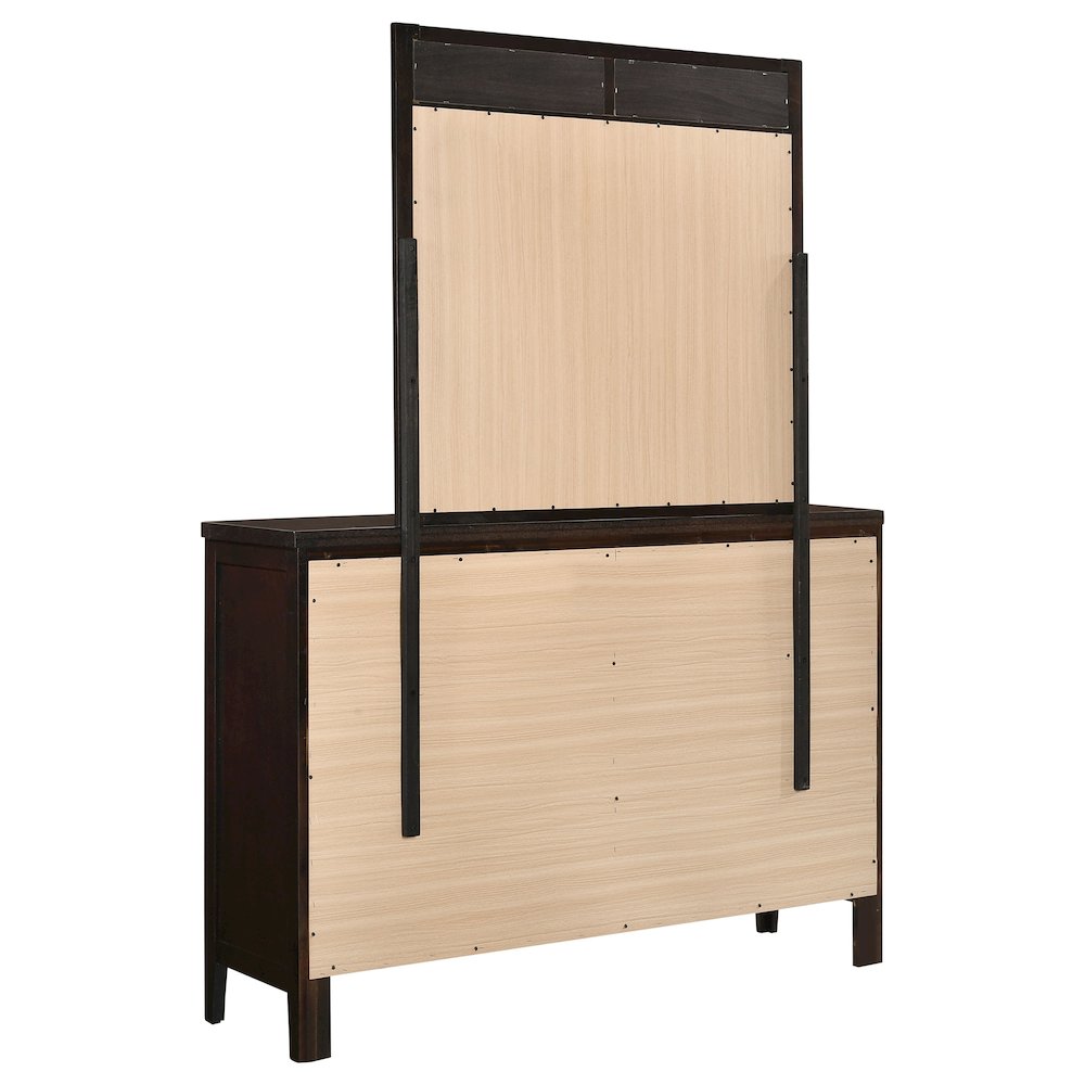 Carlton 6-drawer Dresser with Mirror Cappuccino. Picture 6