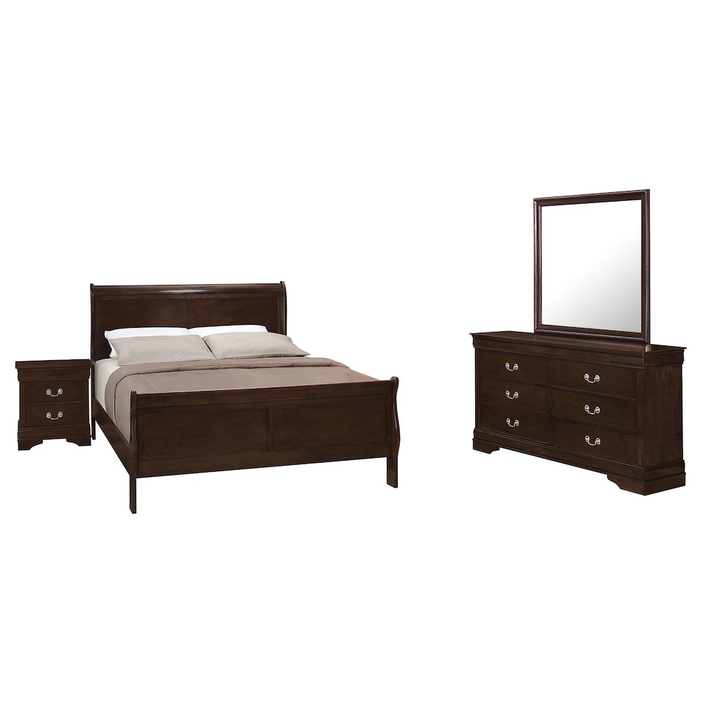 Louis Philippe 4-piece Full Bedroom Set Cappuccino. Picture 1
