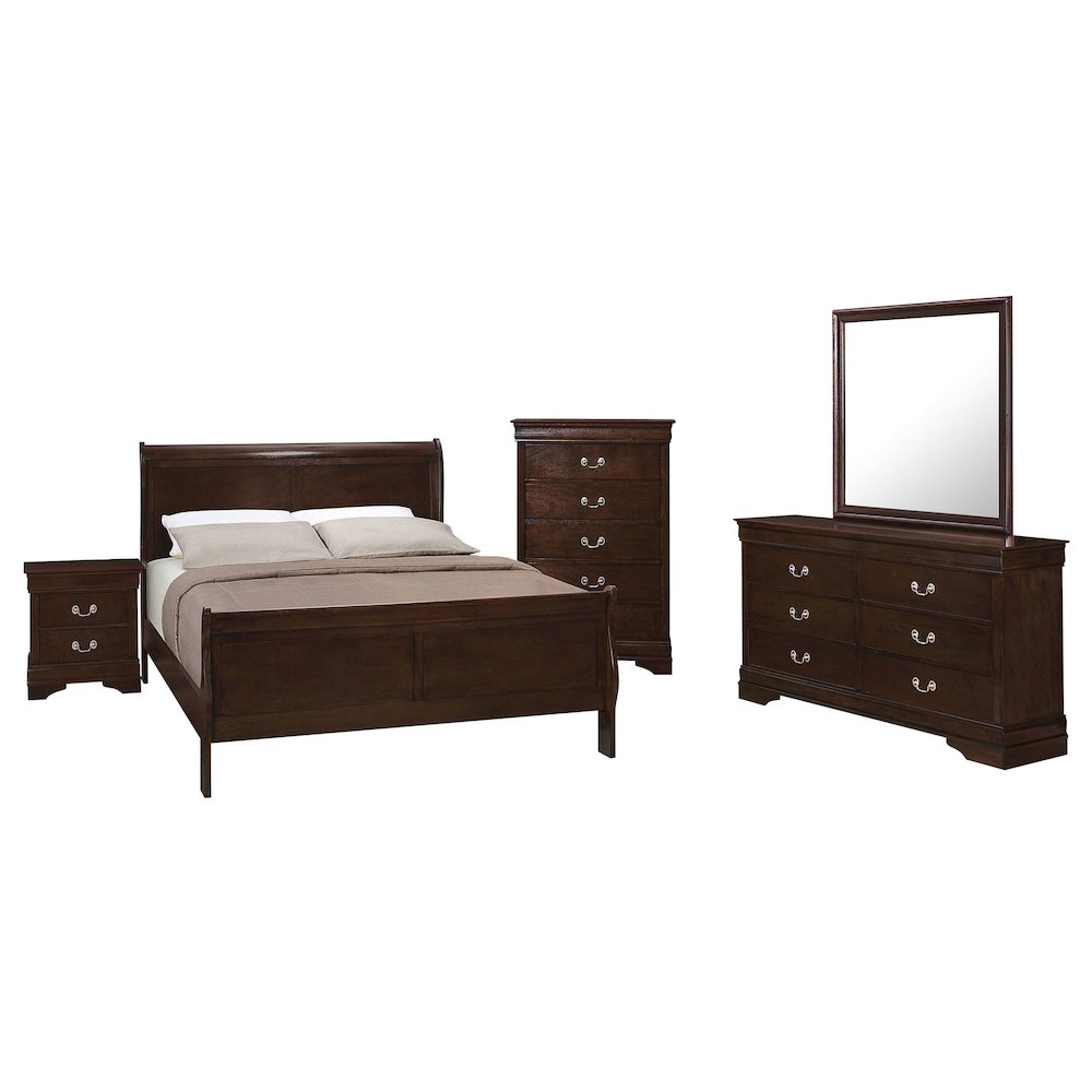 Louis Philippe 5-piece Eastern King Bedroom Set Cappuccino. Picture 1