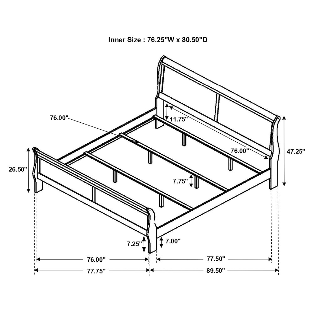 Louis Philippe 5-piece Eastern King Bedroom Set Cappuccino. Picture 14