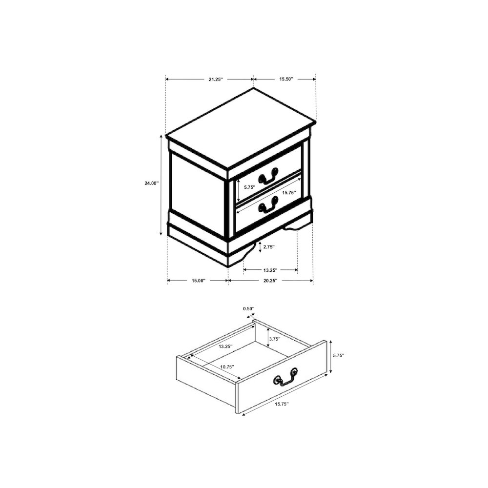 Louis Philippe 5-piece Eastern King Bedroom Set Cappuccino. Picture 15