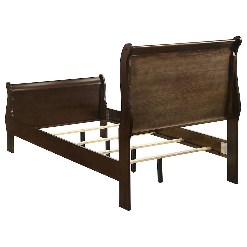 Louis Philippe Wood Twin Sleigh Bed Cappuccino. Picture 4
