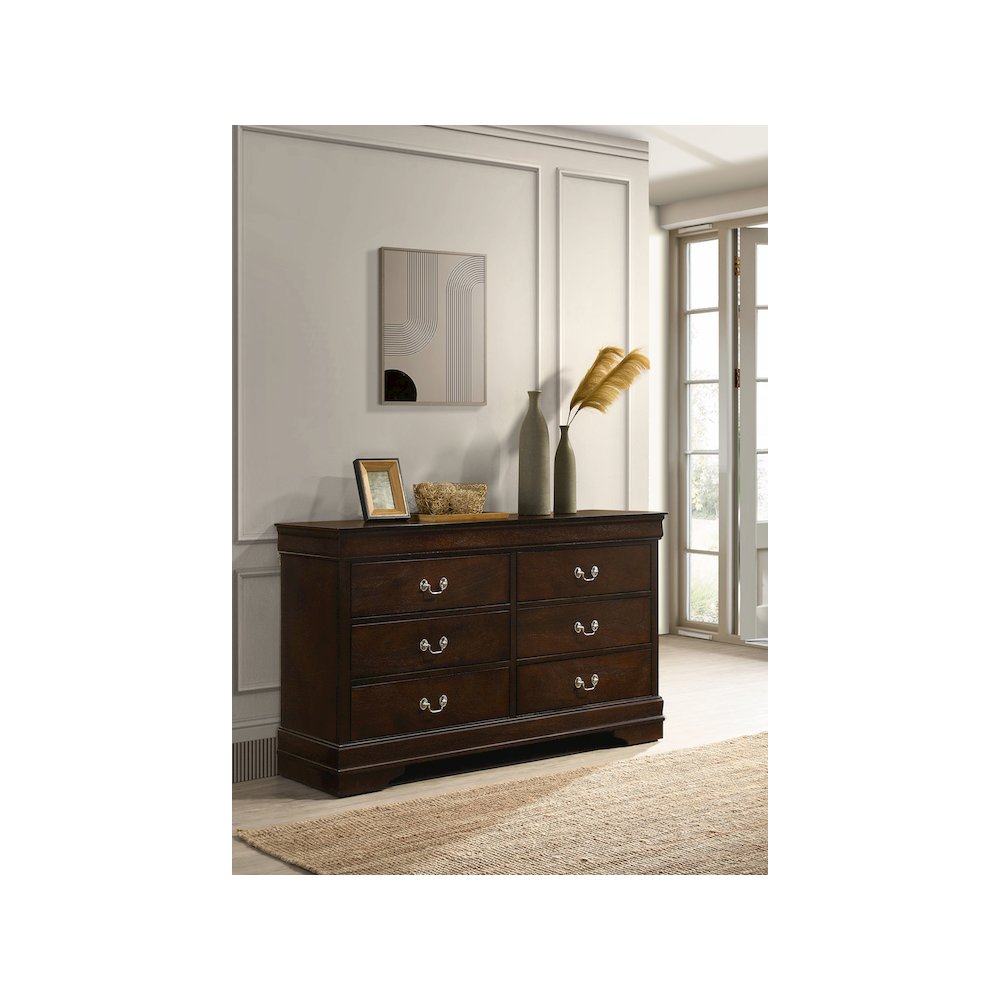 Louis Philippe 6-drawer Dresser Cappuccino. Picture 10