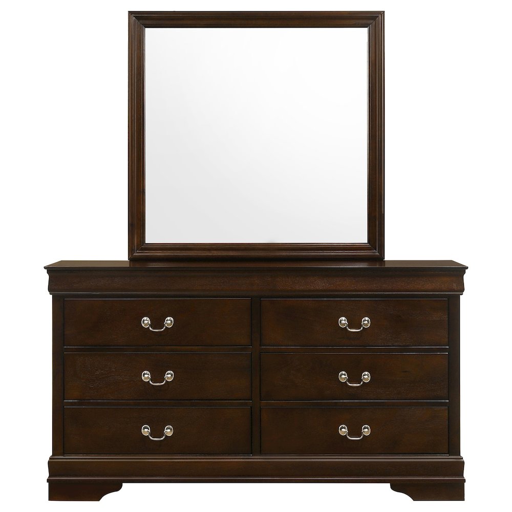 Louis Philippe 6-drawer Dresser with Mirror Cappuccino. Picture 3