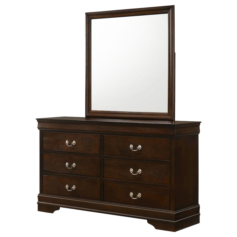 Louis Philippe 6-drawer Dresser with Mirror Cappuccino. Picture 4