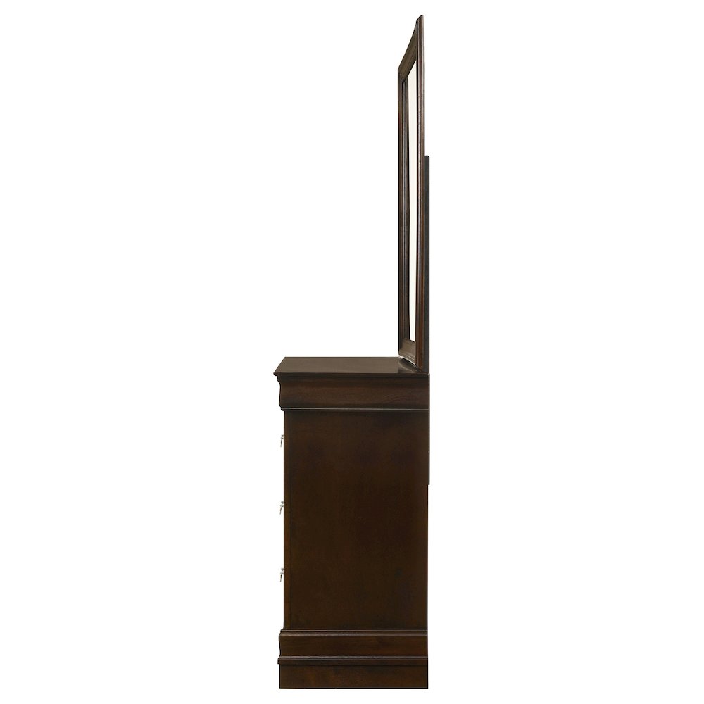 Louis Philippe 6-drawer Dresser with Mirror Cappuccino. Picture 5