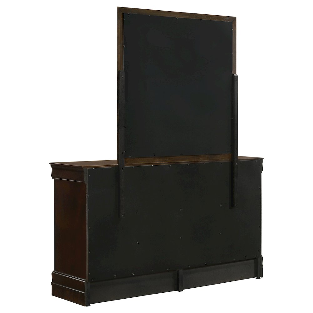 Louis Philippe 6-drawer Dresser with Mirror Cappuccino. Picture 6