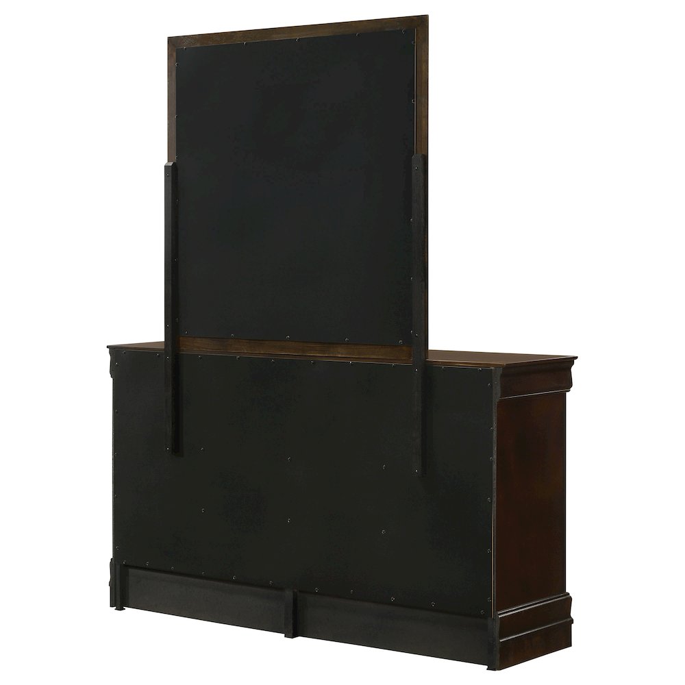 Louis Philippe 6-drawer Dresser with Mirror Cappuccino. Picture 8