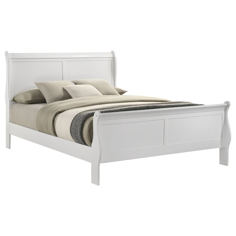 Louis Philippe 47-inch Full Sleigh Panel Bed White. Picture 3