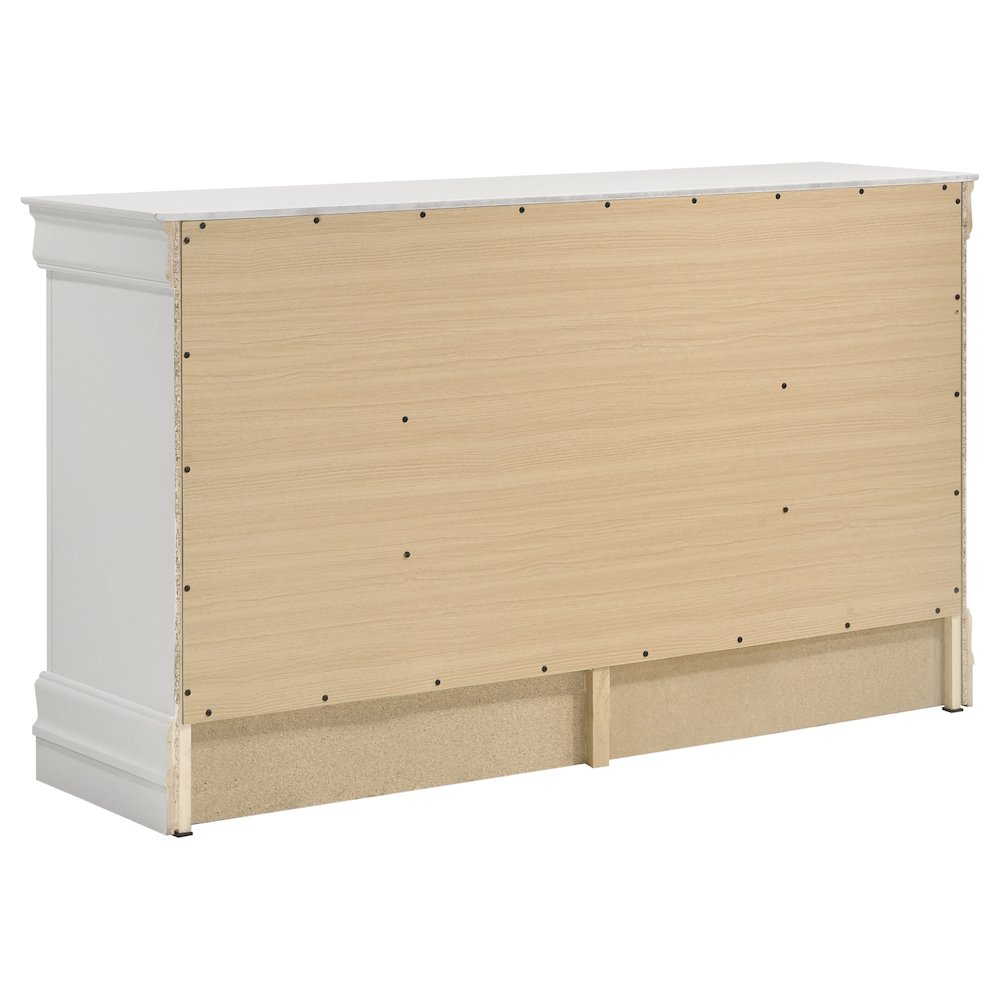 Louis Philippe 5-piece Queen Bedroom Set White. Picture 7