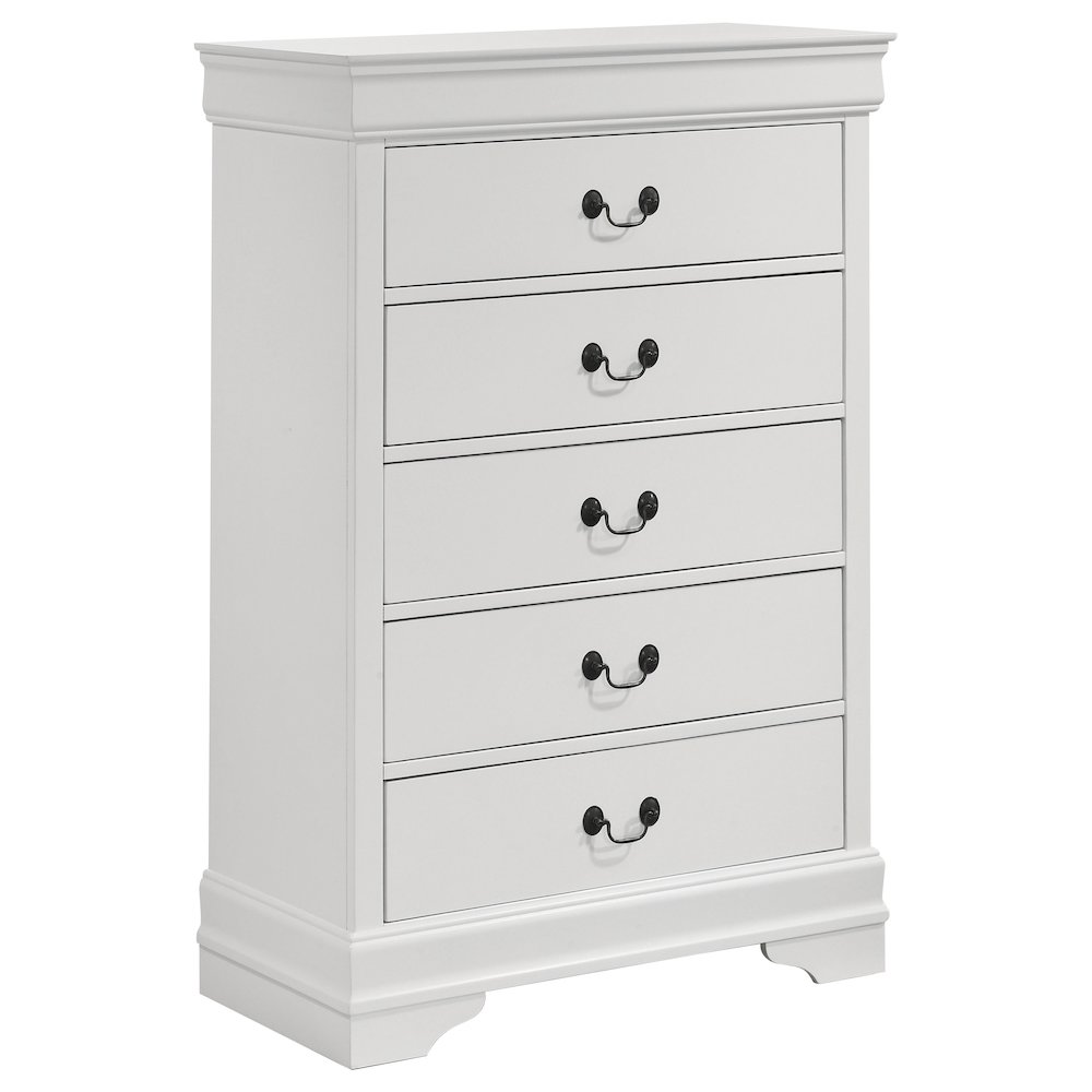 Louis Philippe 5-piece Queen Bedroom Set White. Picture 10