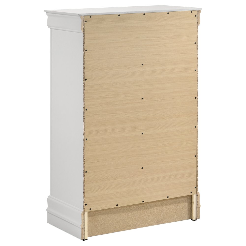 Louis Philippe 5-piece Queen Bedroom Set White. Picture 11