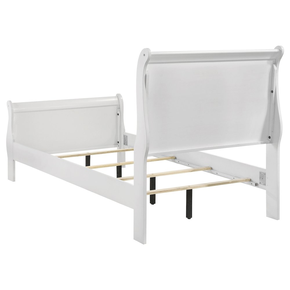 Louis Philippe 47-inch Twin Sleigh Panel Bed White. Picture 4