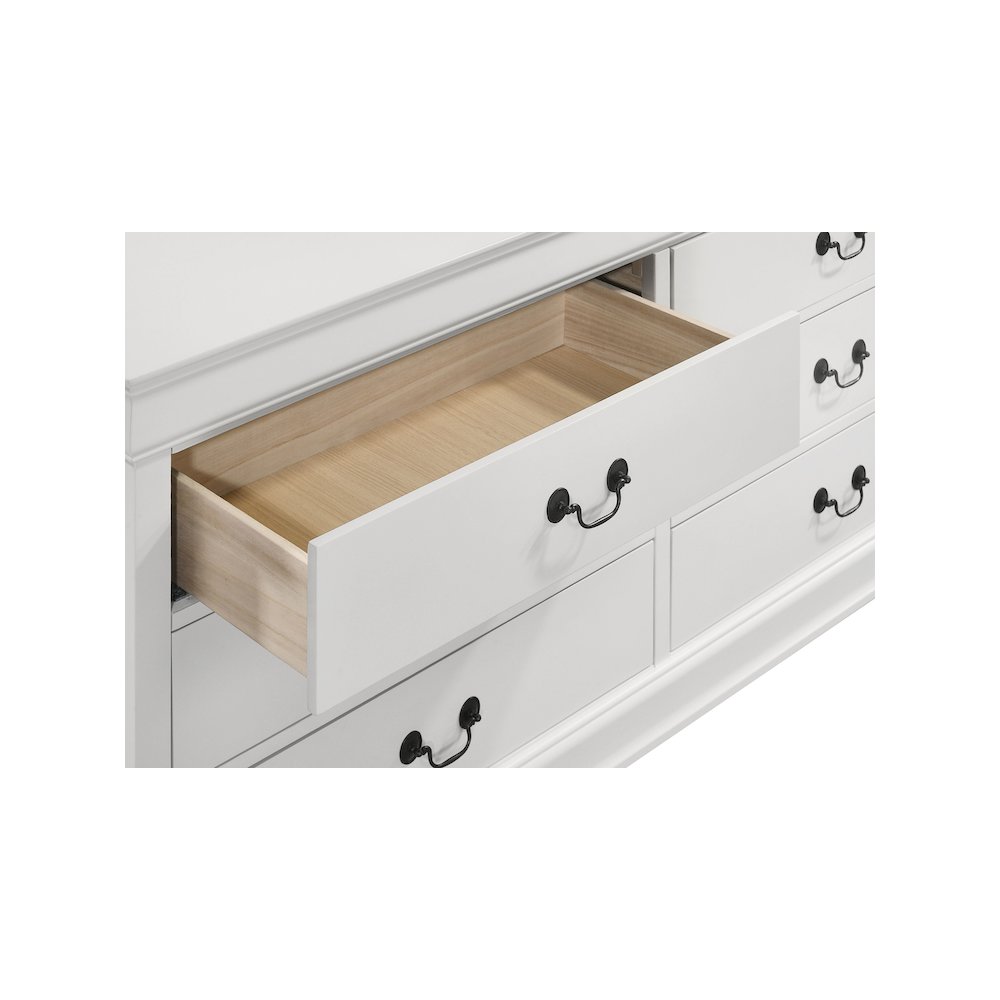 Louis Philippe 5-piece Twin Bedroom Set White. Picture 15