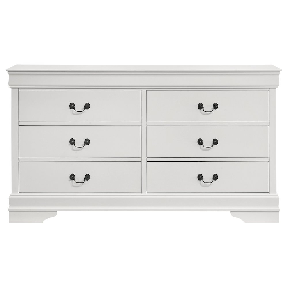 Louis Philippe 6-drawer Dresser White. Picture 3