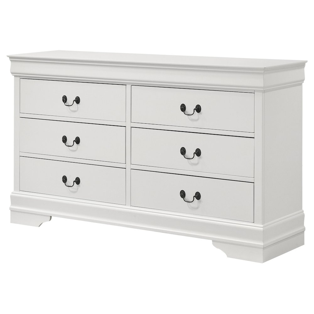 Louis Philippe 6-drawer Dresser White. Picture 4