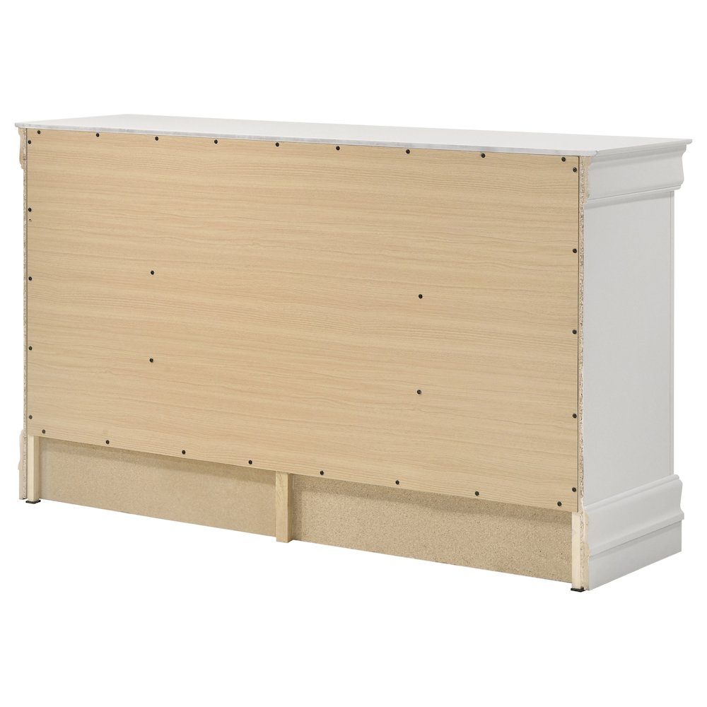 Louis Philippe 6-drawer Dresser White. Picture 8