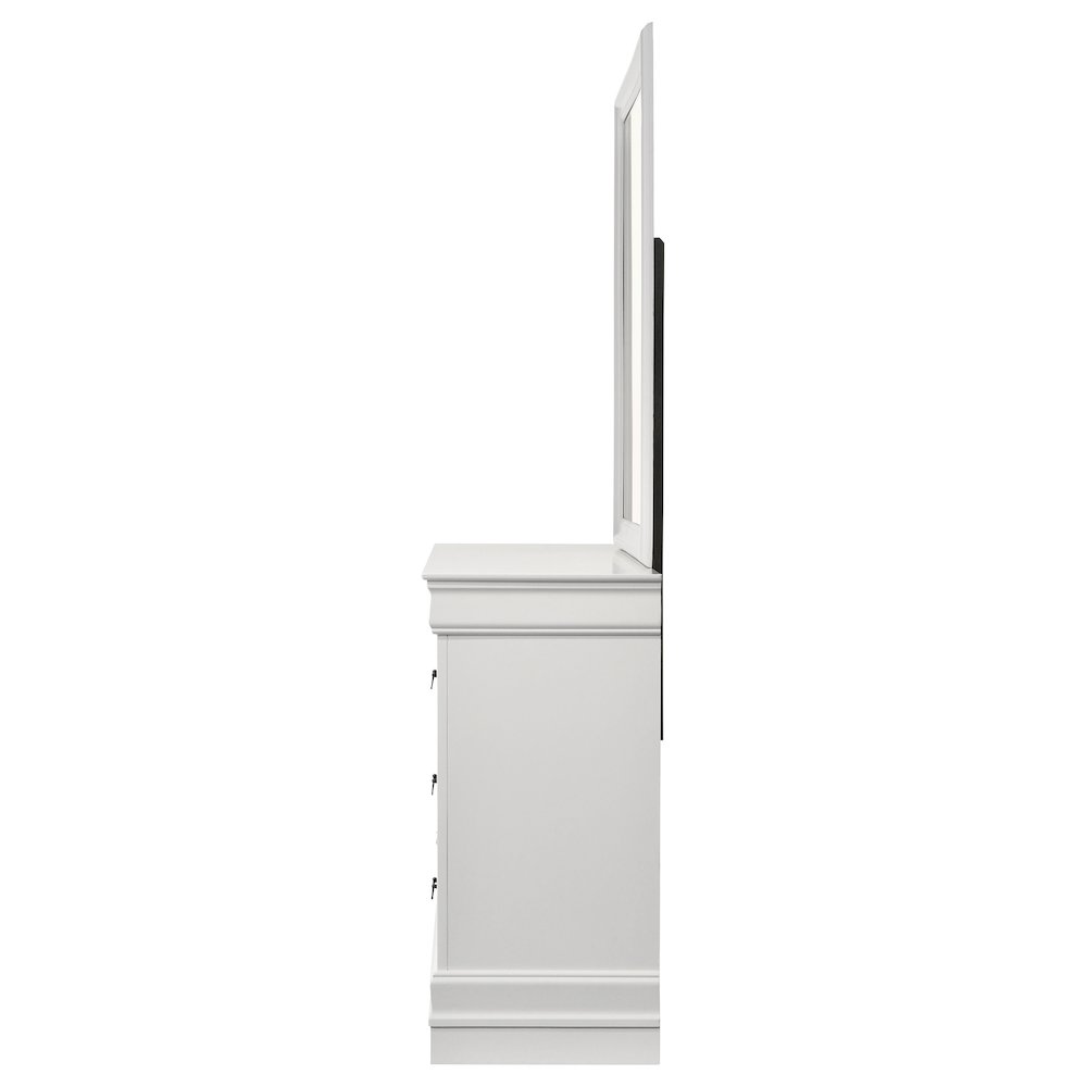 Louis Philippe 6-drawer Dresser and Mirror White. Picture 5