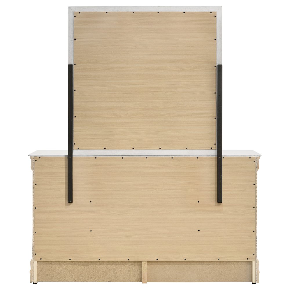 Louis Philippe 6-drawer Dresser and Mirror White. Picture 7