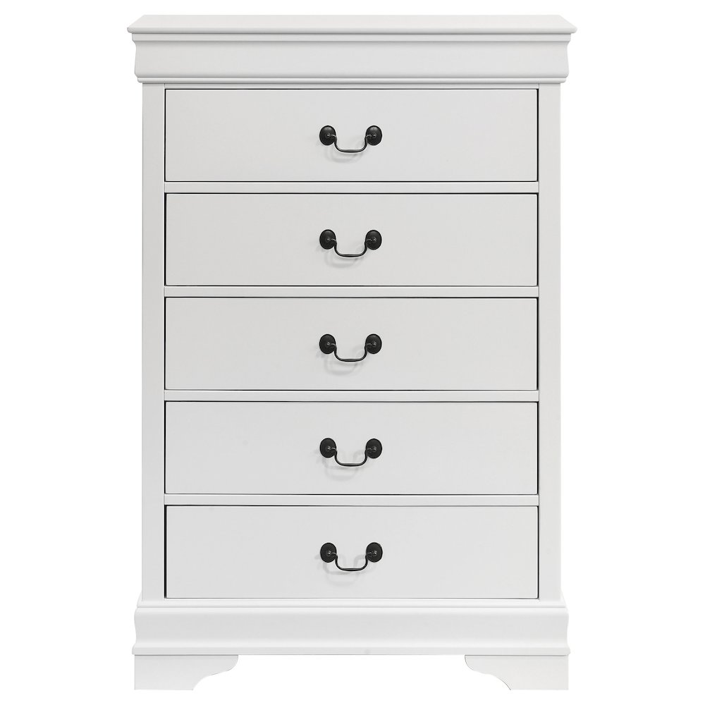 Louis Philippe 5-drawer Bedroom Chest White. Picture 3