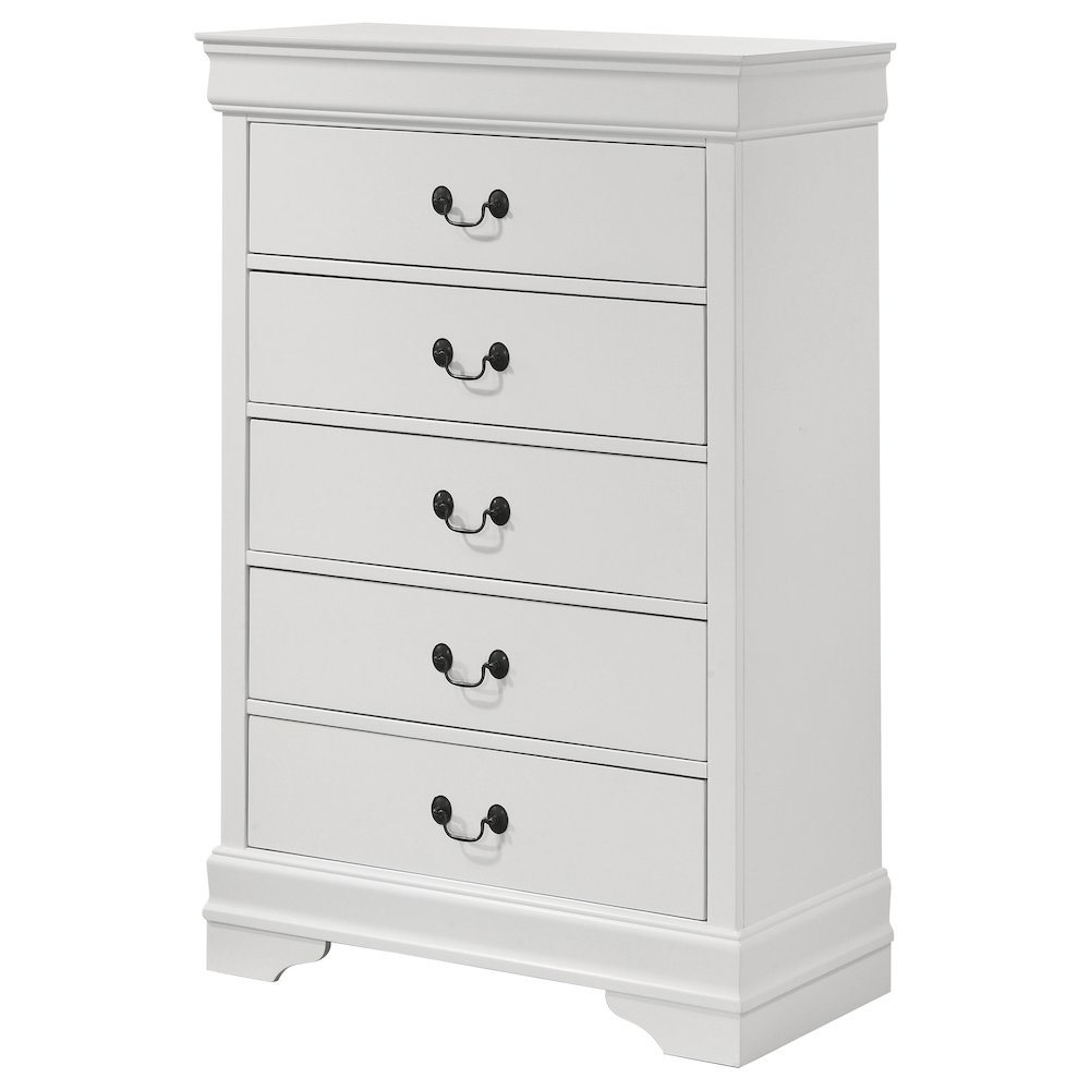 Louis Philippe 5-drawer Bedroom Chest White. Picture 4