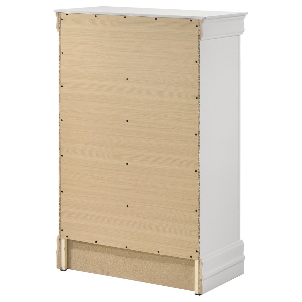 Louis Philippe 5-drawer Bedroom Chest White. Picture 8