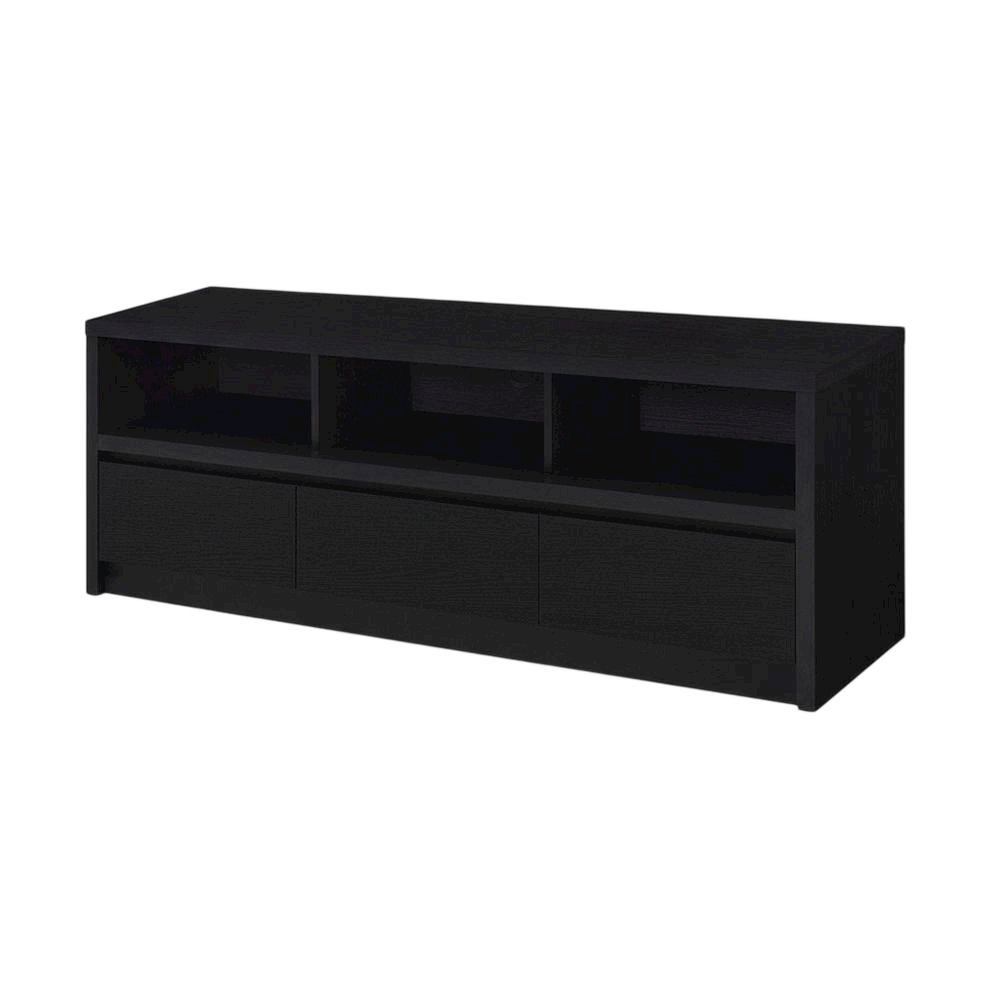 Black 59-Inch TV Stand with 3 Drawers and Contemporary Style. Picture 1