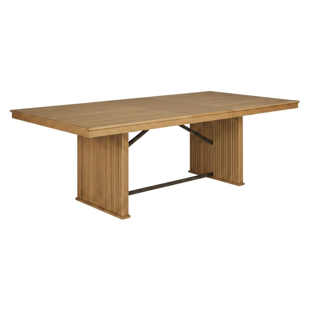 Distressed Light Brown Dining Set with 9 Pieces and Sturdy Construction. Picture 4