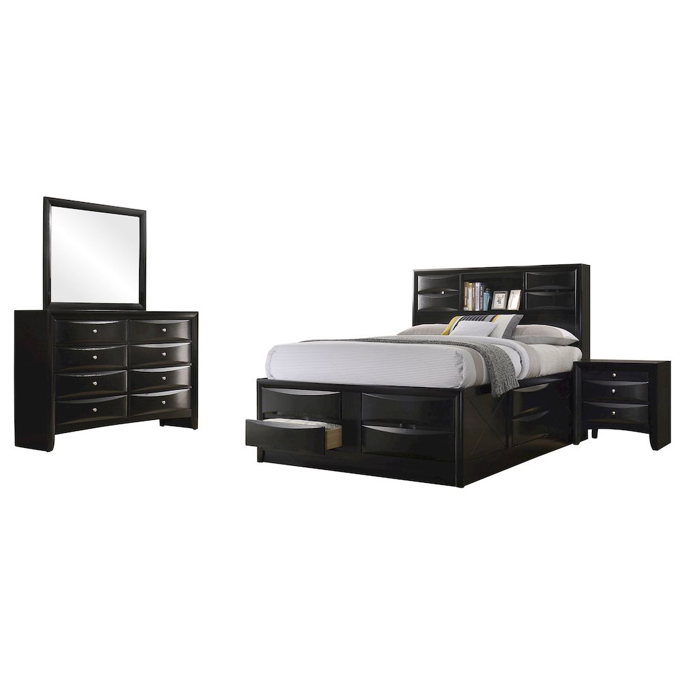 Briana 4-piece Queen Bedroom Set Black. Picture 2