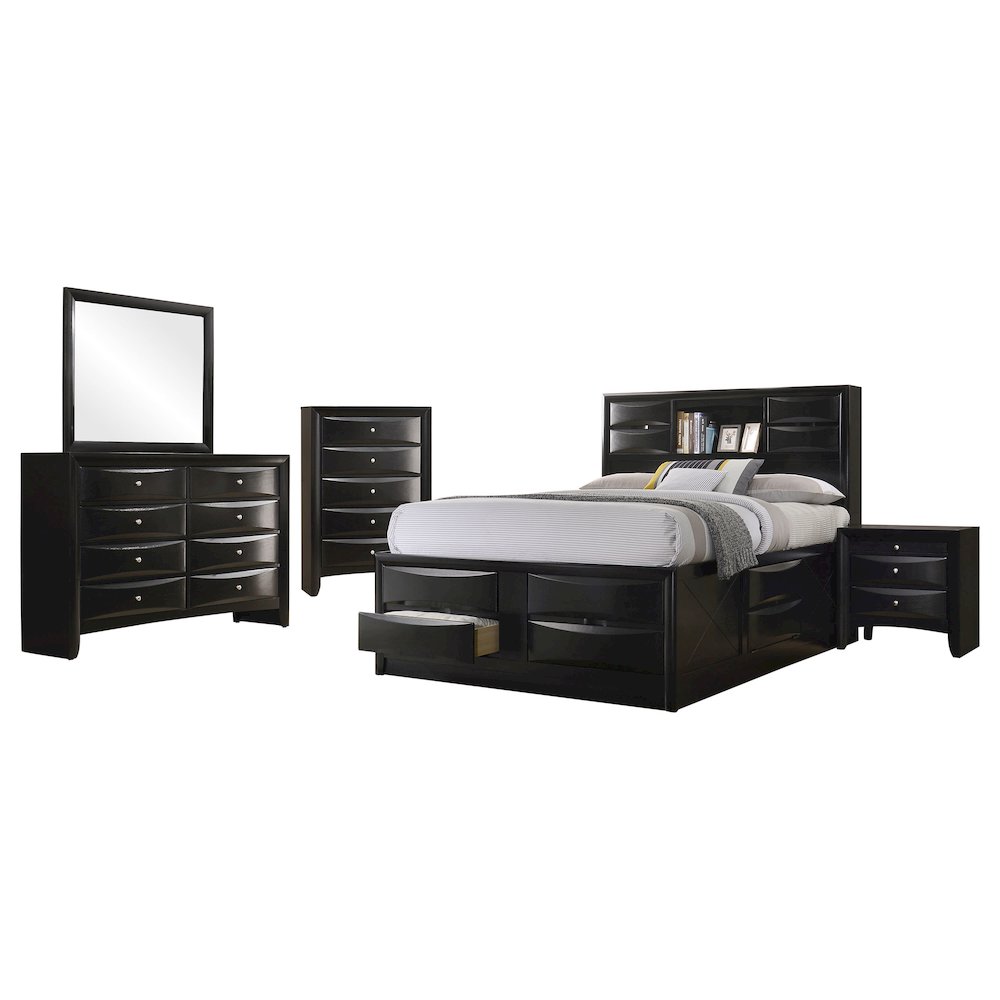 Briana 5-piece Queen Bedroom Set Black. Picture 2