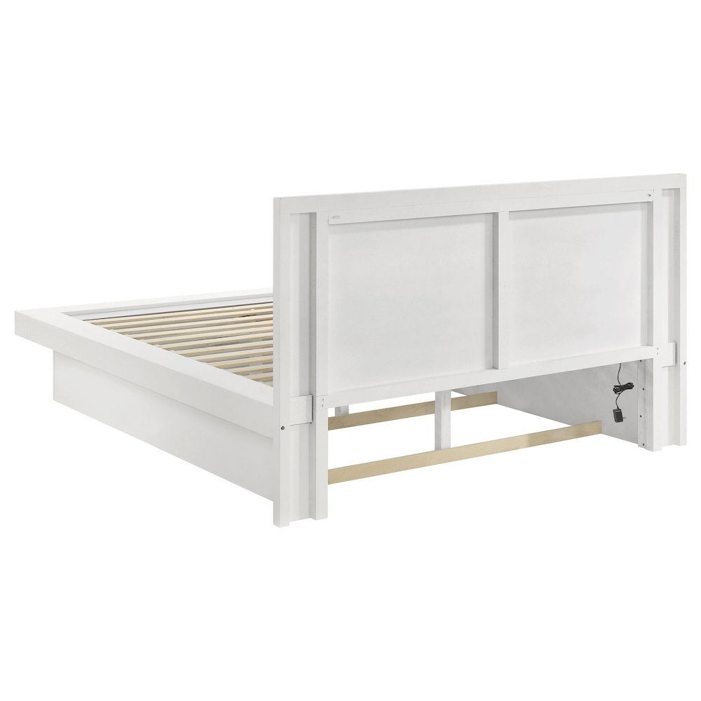 Jessica 6-piece Eastern King LED Bedroom Set Cream White. Picture 2