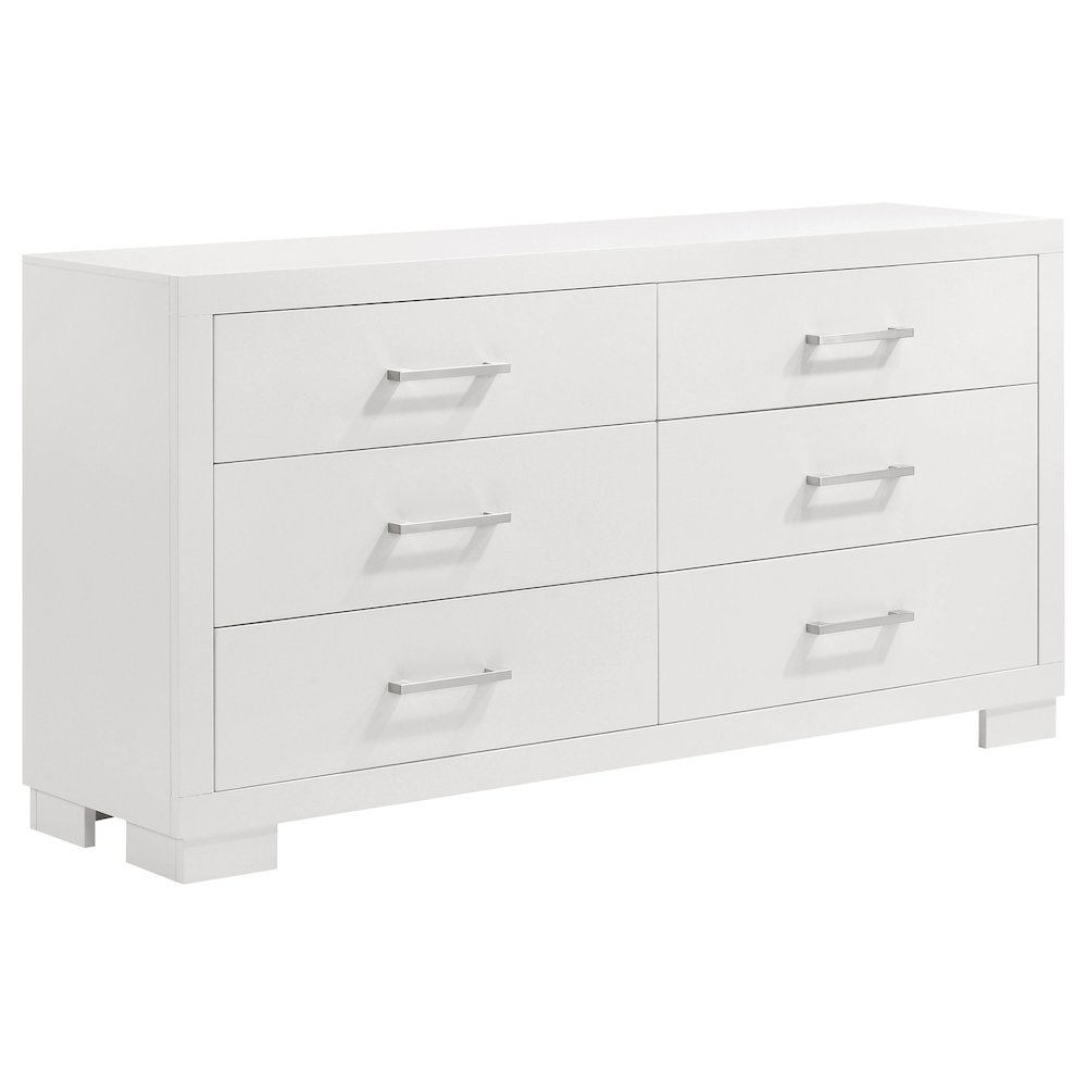 Jessica 5-piece Queen LED Bedroom Set Cream White. Picture 7