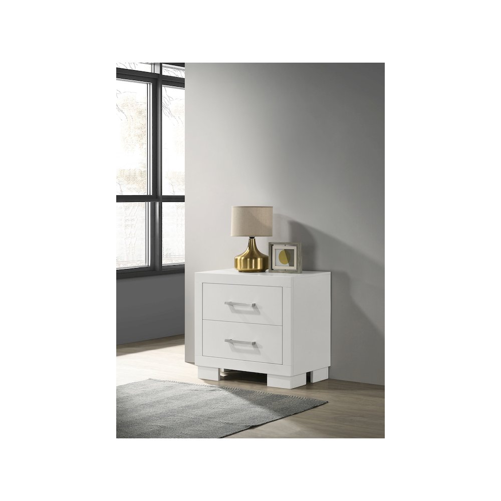 Jessica 2-drawer Nightstand Cream White. Picture 11