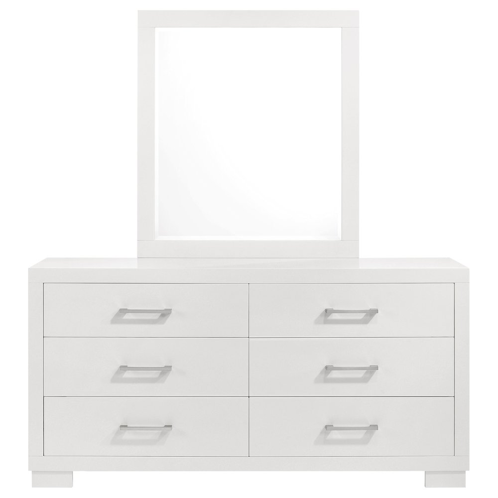 Jessica 6-drawer Dresser with Mirror Cream White. Picture 3