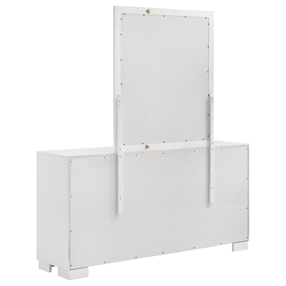 Jessica 6-drawer Dresser with Mirror Cream White. Picture 6