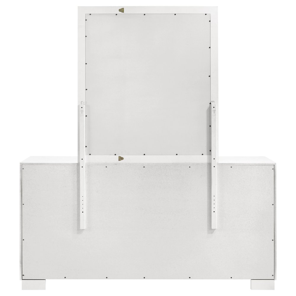 Jessica 6-drawer Dresser with Mirror Cream White. Picture 7