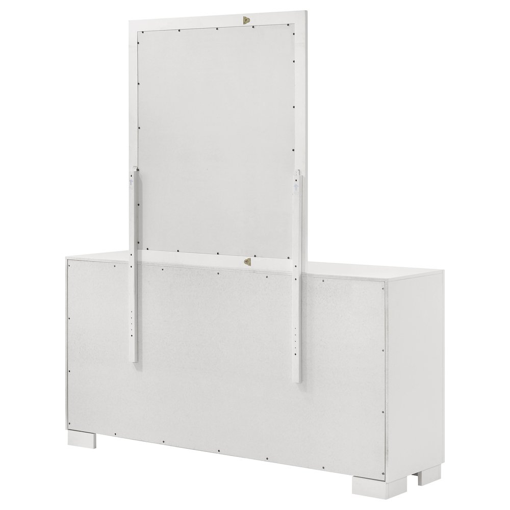 Jessica 6-drawer Dresser with Mirror Cream White. Picture 8