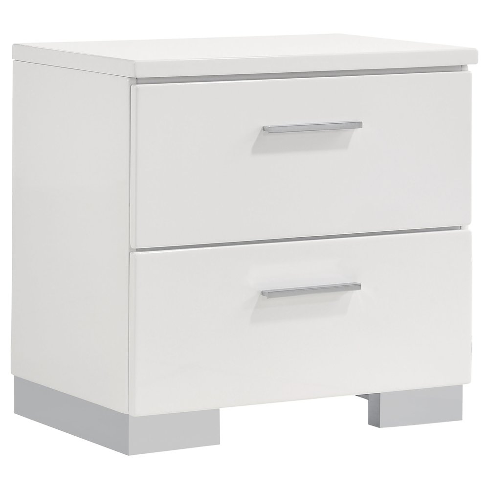 Felicity 4-piece Full Bedroom Set White High Gloss. Picture 5