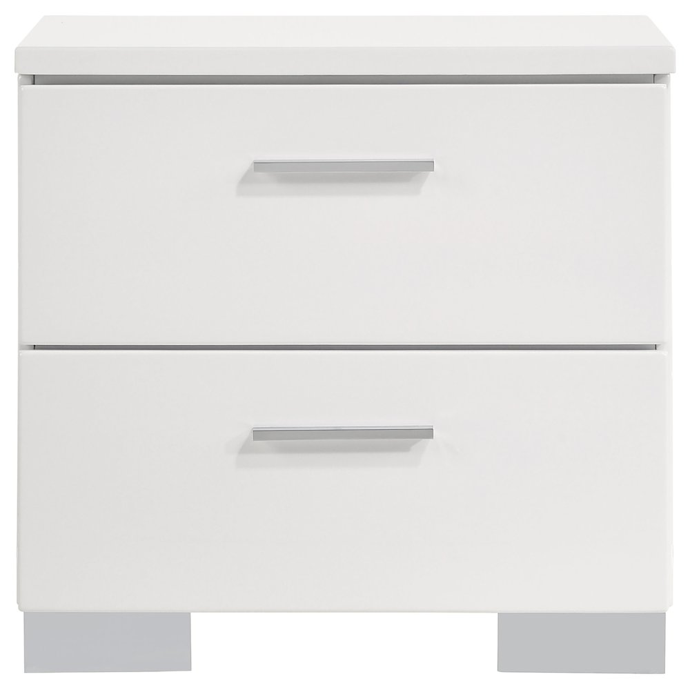 Felicity 4-piece Full Bedroom Set White High Gloss. Picture 6