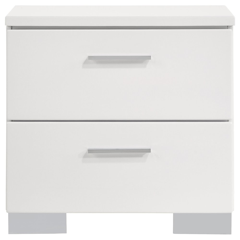 Felicity 4-piece Twin Bedroom Set White High Gloss. Picture 6