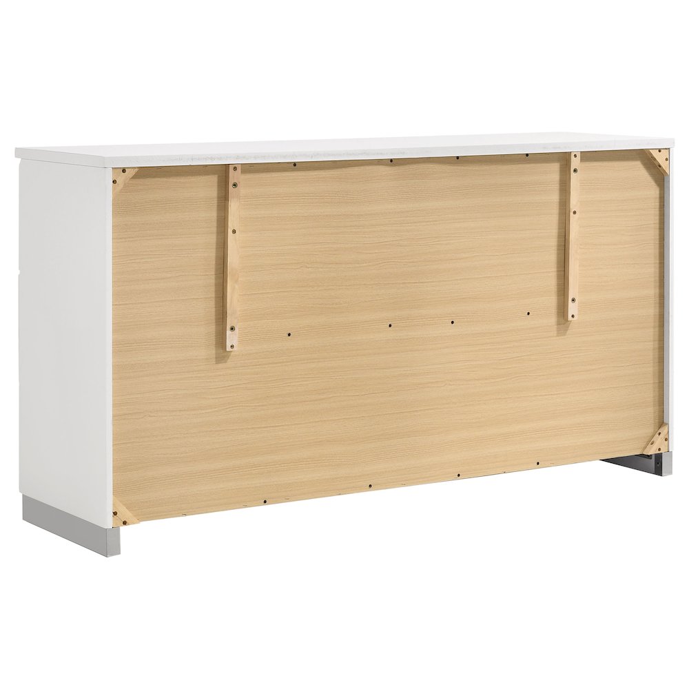 Felicity 4-piece Twin Bedroom Set White High Gloss. Picture 10