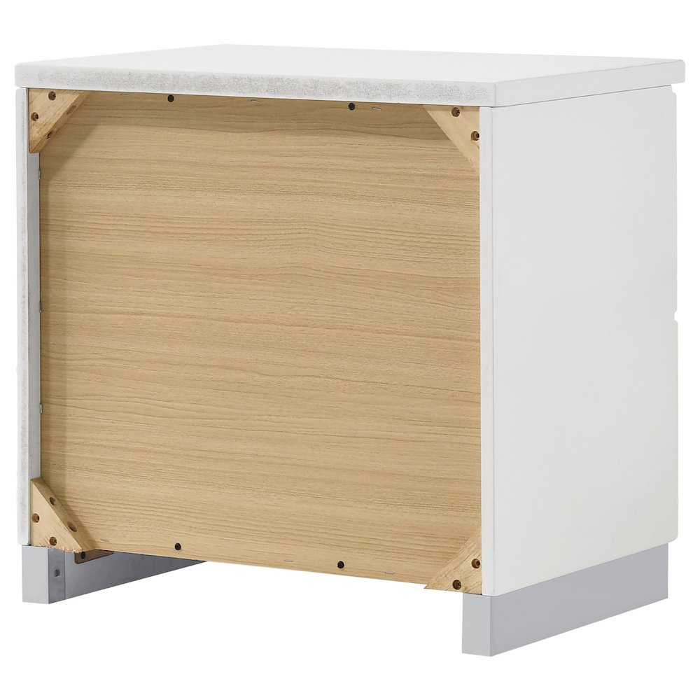 Felicity 2-drawer Nightstand White High Gloss. Picture 8